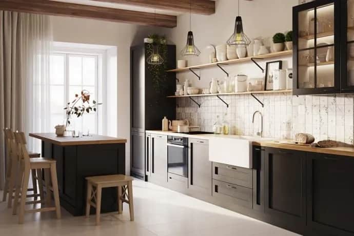 Kuchnia bez górnych szafek: inspiracje na ścianę, które zachwycą